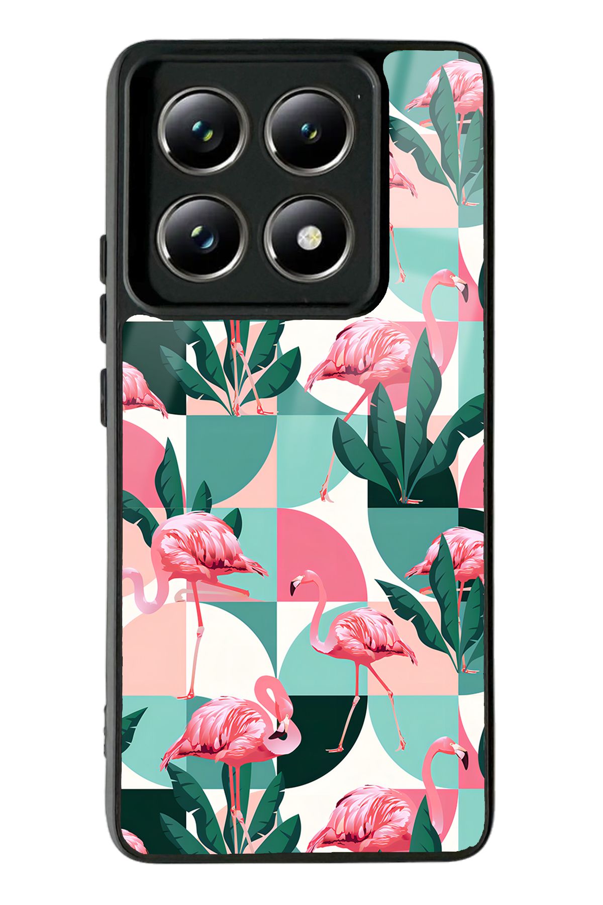 Spoyi Xiaomi Mi 14 T Pro Retro Flamingo Duvar kağıdı Tasarımlı Glossy Telefon Kılıfı