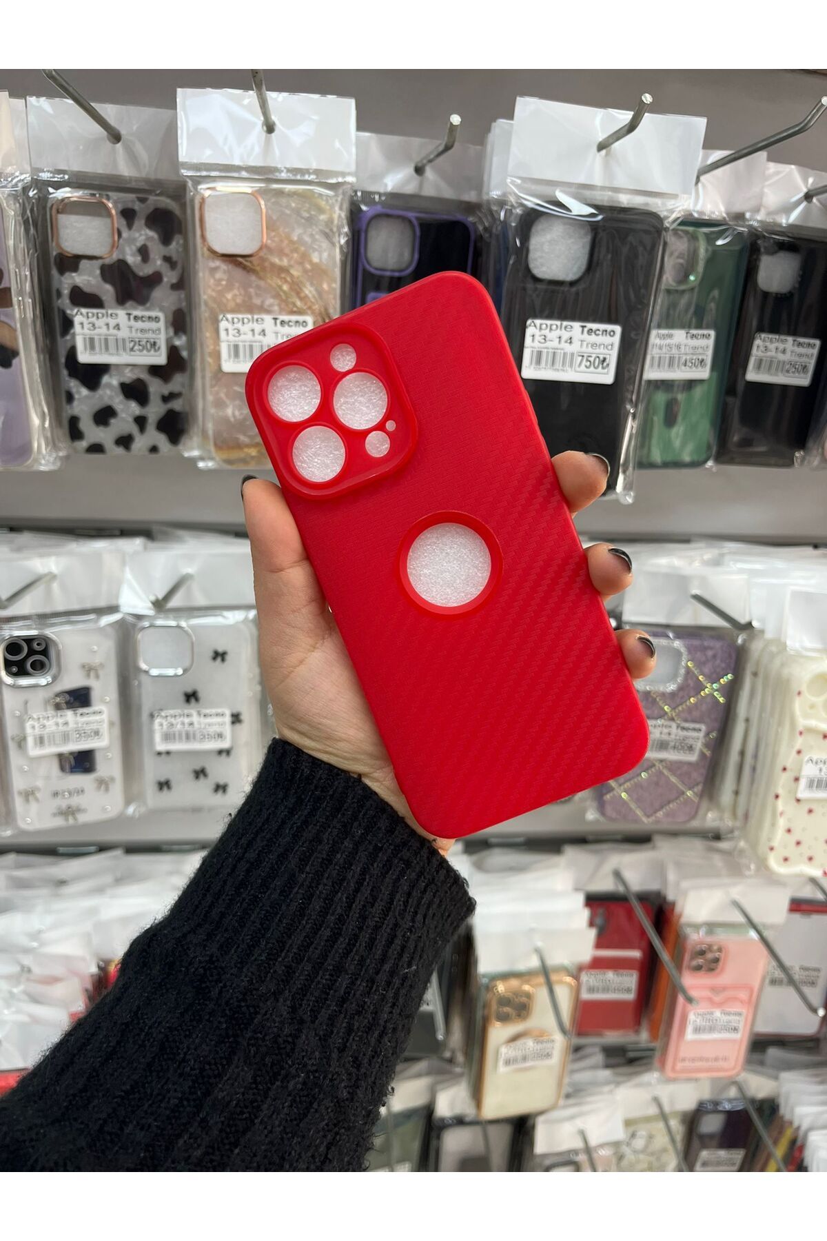 TECNOTREND Apple iPhone 14 Pro Max Karbon logo gösteren silikon kılıf