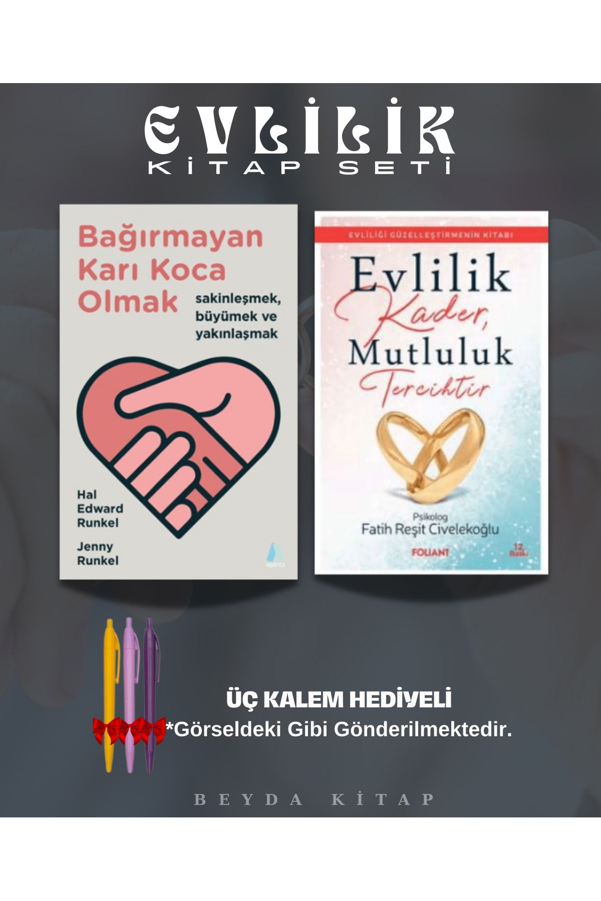 Aganta Yayınları Bağırmayan Karı Koca Olmak - Evlilik Kader Mutluluk Tercih - Kitap Seti - EVLKADY1