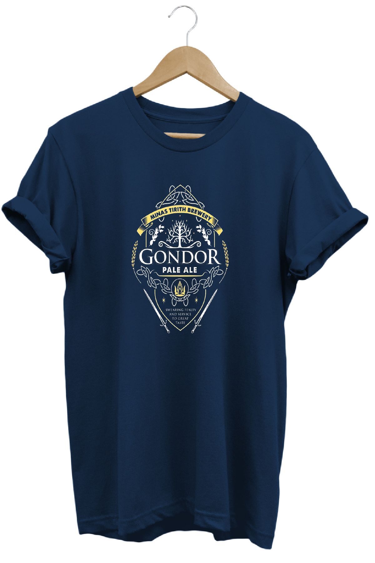 remonz Yüzüklerin Efendisi Gondor Ale Baskılı %100 Pamuk Regular Fit Bisiklet Yaka T-shirt