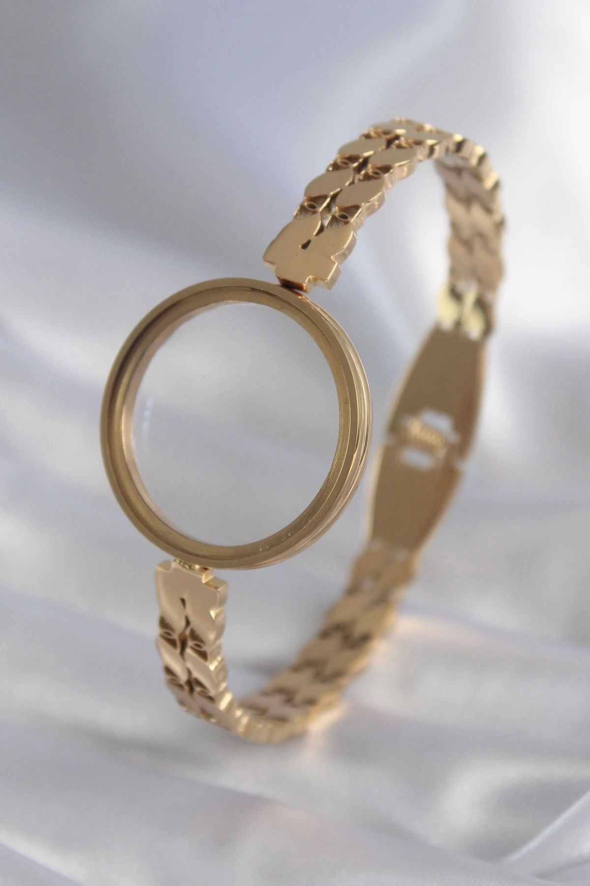 STOREMAX 316l Çelik Gold Renk Arpa İşleme Açılabilir Fanus Model Kadın Kelepçe