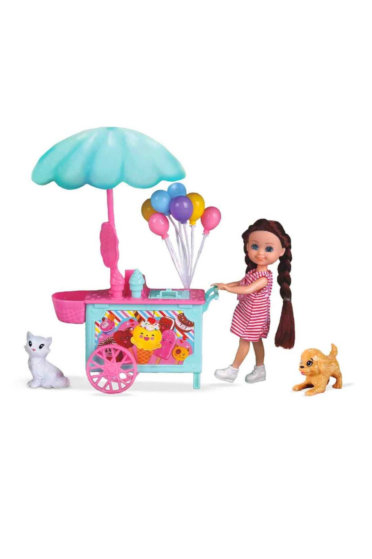 Sunman BELİSSA BEBEK BELİSSANIN DONDURMA ARABASI VE SEVİMLİ HAYVANLARI 15 CM 1 ADET