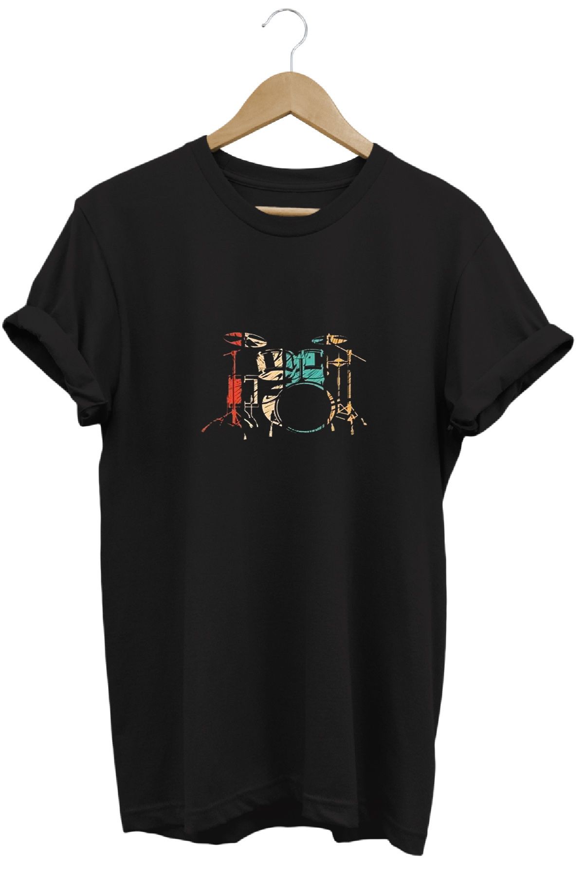 remonz Bateri Baskılı %100 Pamuk Regular Fit Bisiklet Yaka T-shirt