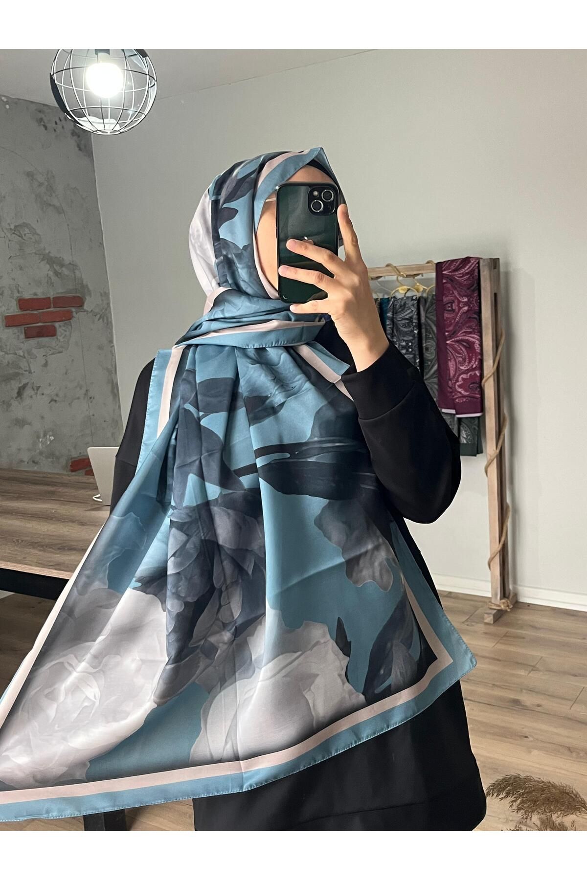Merwiss Lotus Desen Soft Mavi Şal