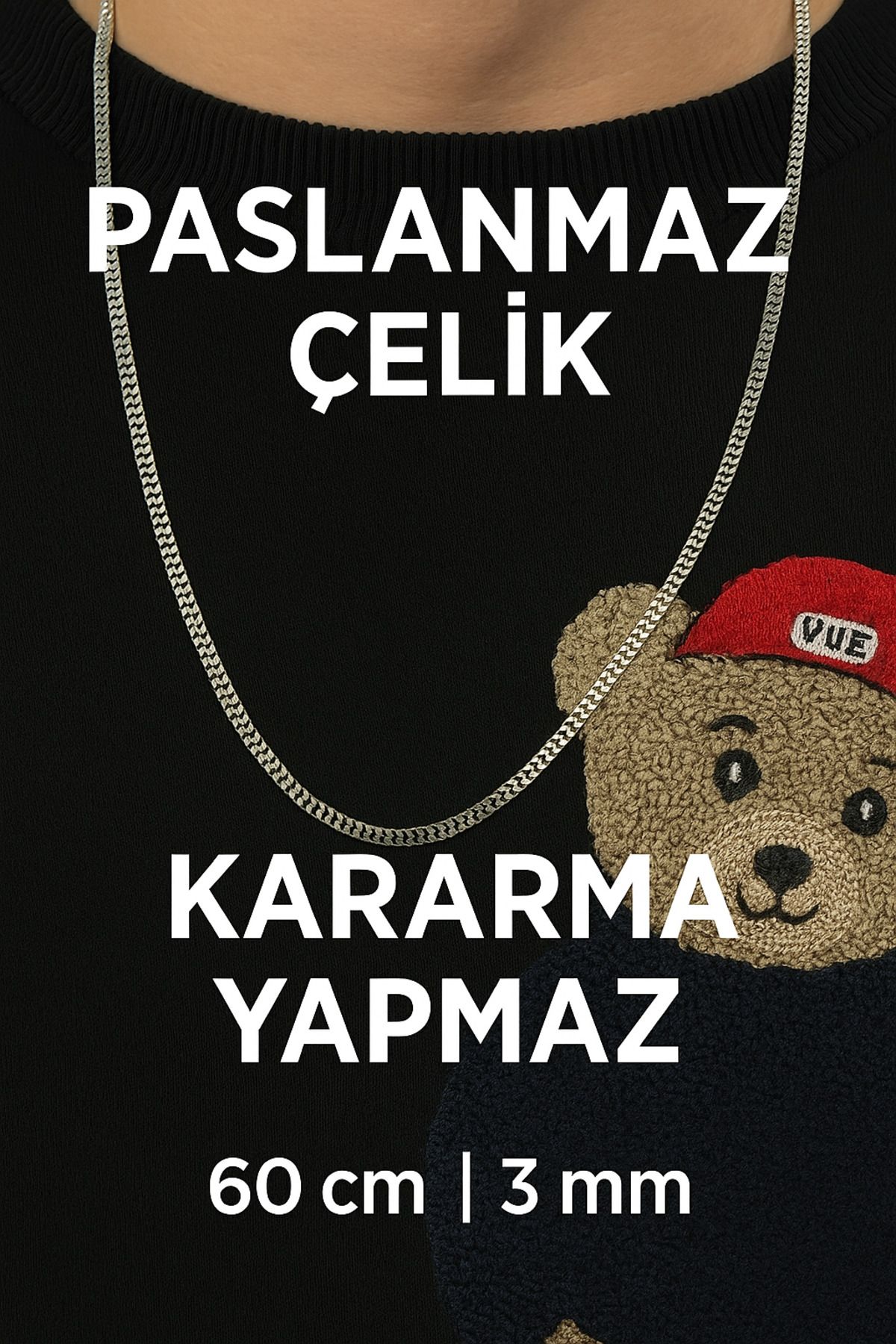 MY MİSWAK Paslanmaz Çelik Erkek&Unisex Kolye – Suya Dayanıklı, Kararma Yapmaz, Modern Zincir Model