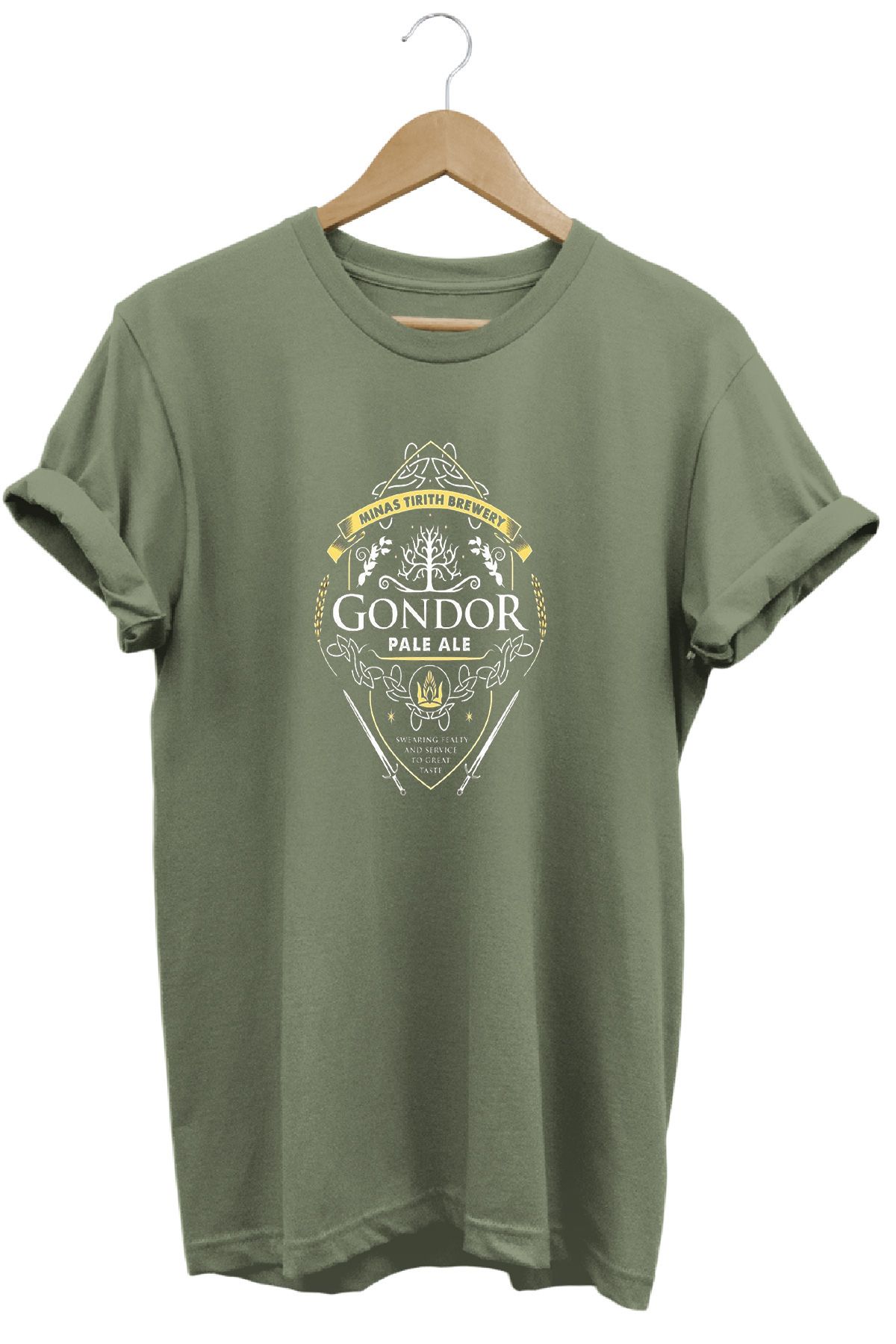 remonz Yüzüklerin Efendisi Gondor Ale Baskılı %100 Pamuk Regular Fit Bisiklet Yaka T-shirt