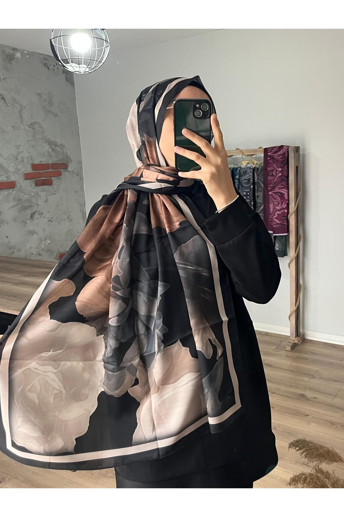 Merwiss Lotus Desen Soft Siyah-Kahve Şal