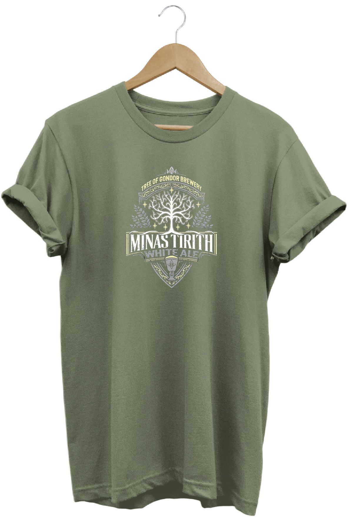 remonz Yüzüklerin Efendisi MinasTirith Ale Baskılı %100 Pamuk Regular Fit Bisiklet Yaka T-shirt