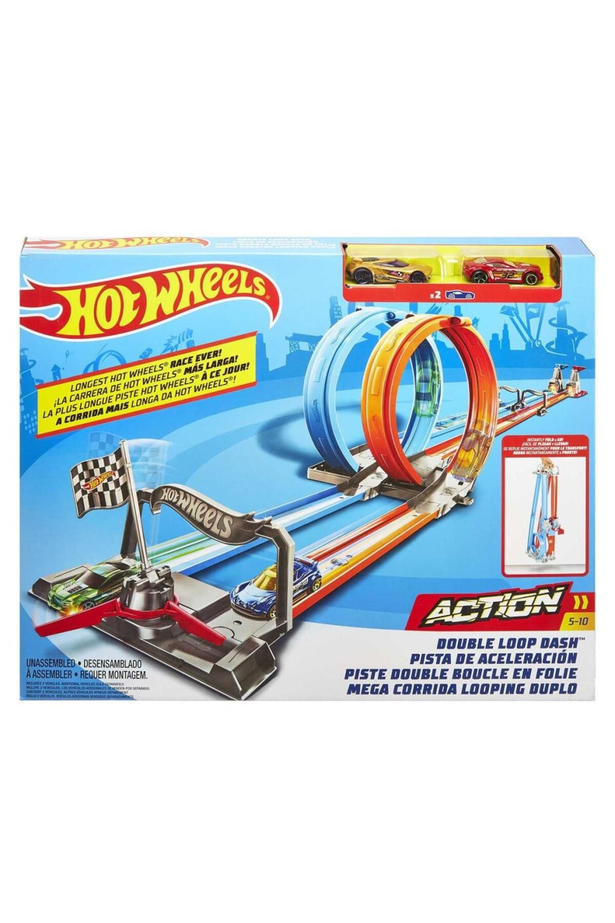 NessiWorld GFH85 Hot Wheels Çift Çemberde Depar Pist Seti
