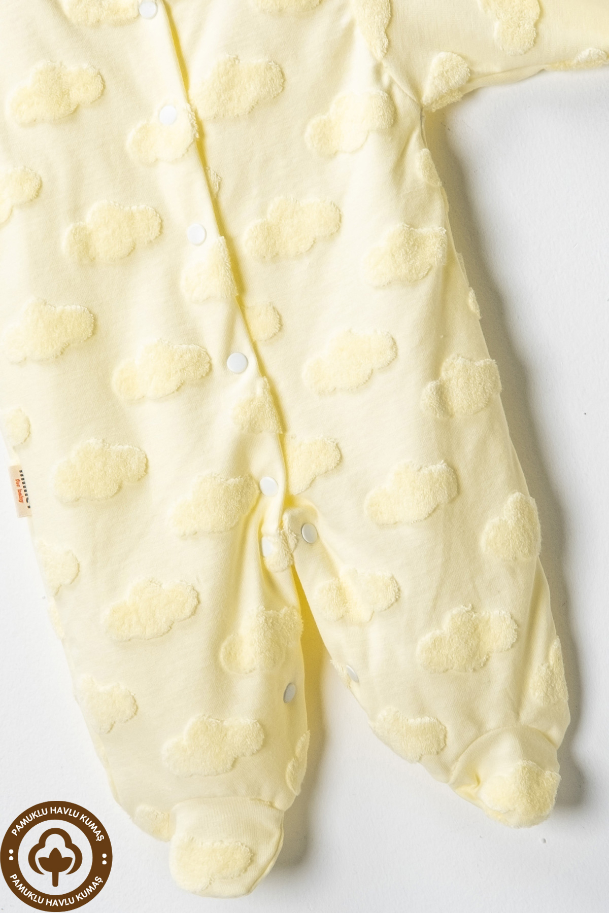 Miniel Unisex Bebek Desenli Havlu Kumaş 3-6-9 Ay Pamuklu Patikli Bebek Tulum fotoğrafı 3 (önizleme)