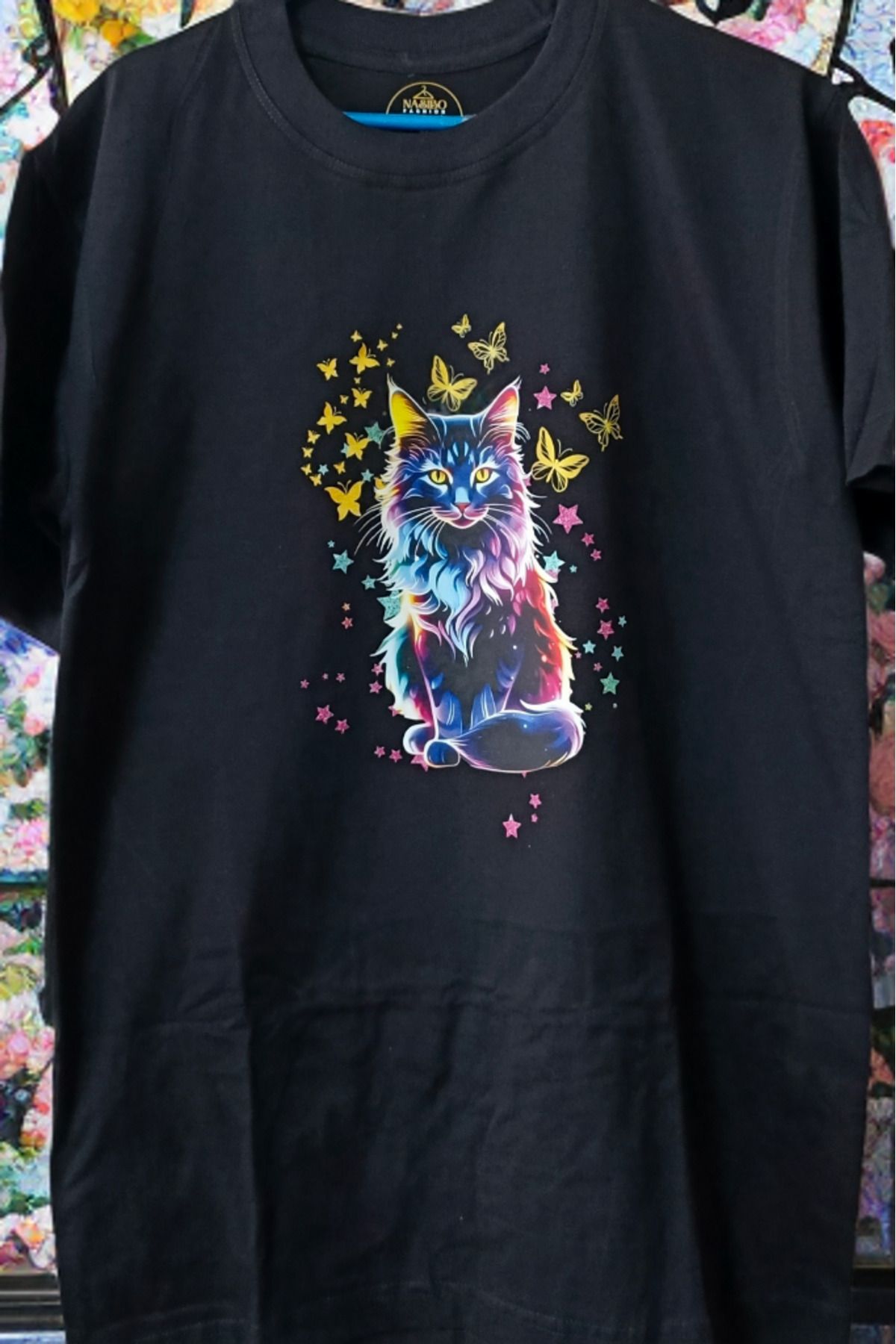 Ervo Reklam özel tasarım T-shirt kedili baskılı