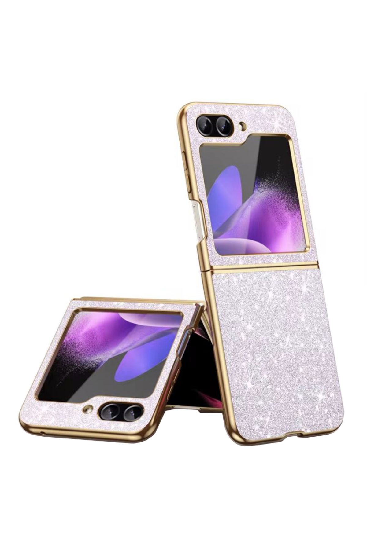 REDz Accessories Carcasă Shine Glitter Pentru Samsung Galaxy Z Flip 6, Protecție Antișoc, Argintie - One Size