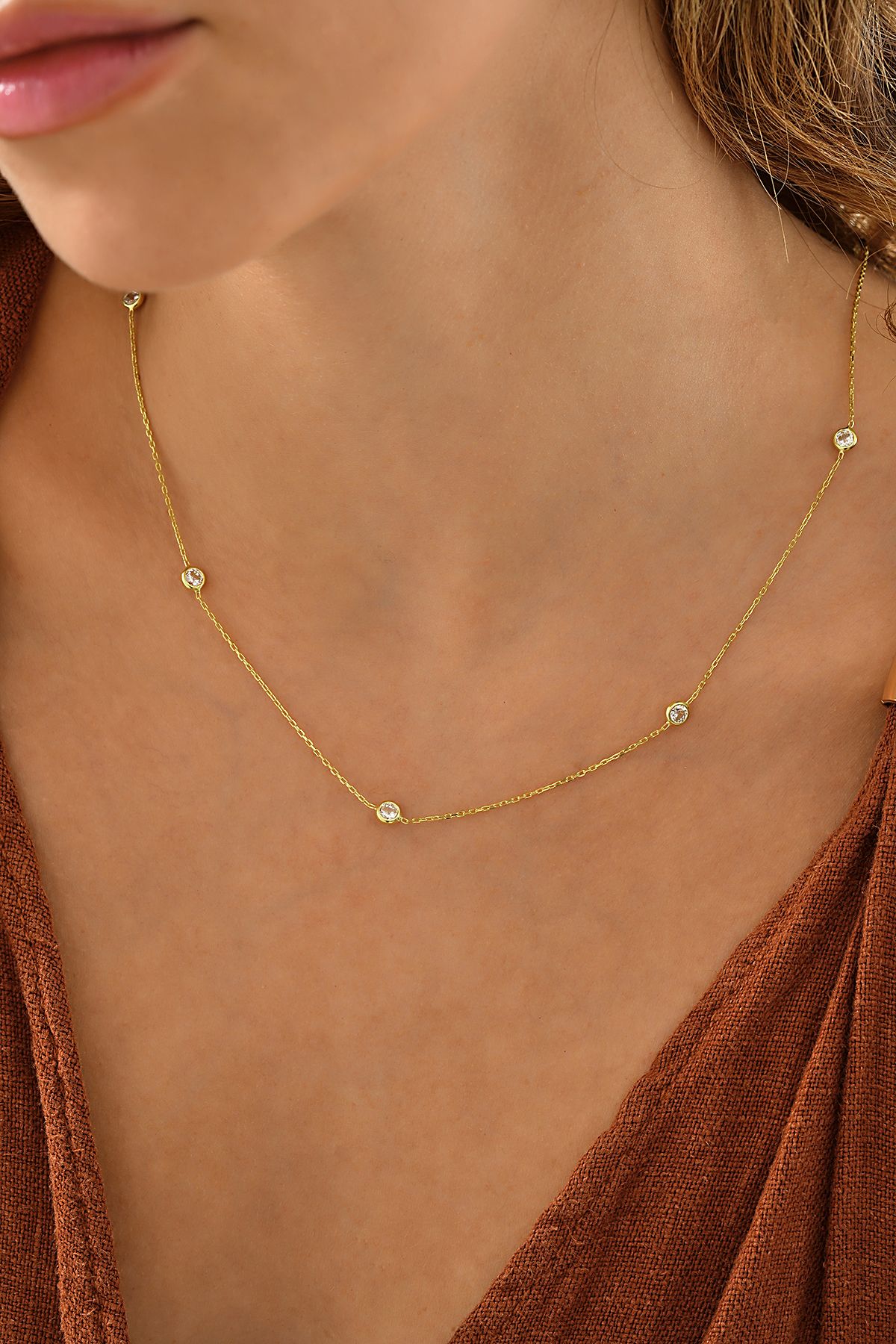 Klart Jewellery diamond zincir gümüş kolye 925 Ayar Gümüş Kolye