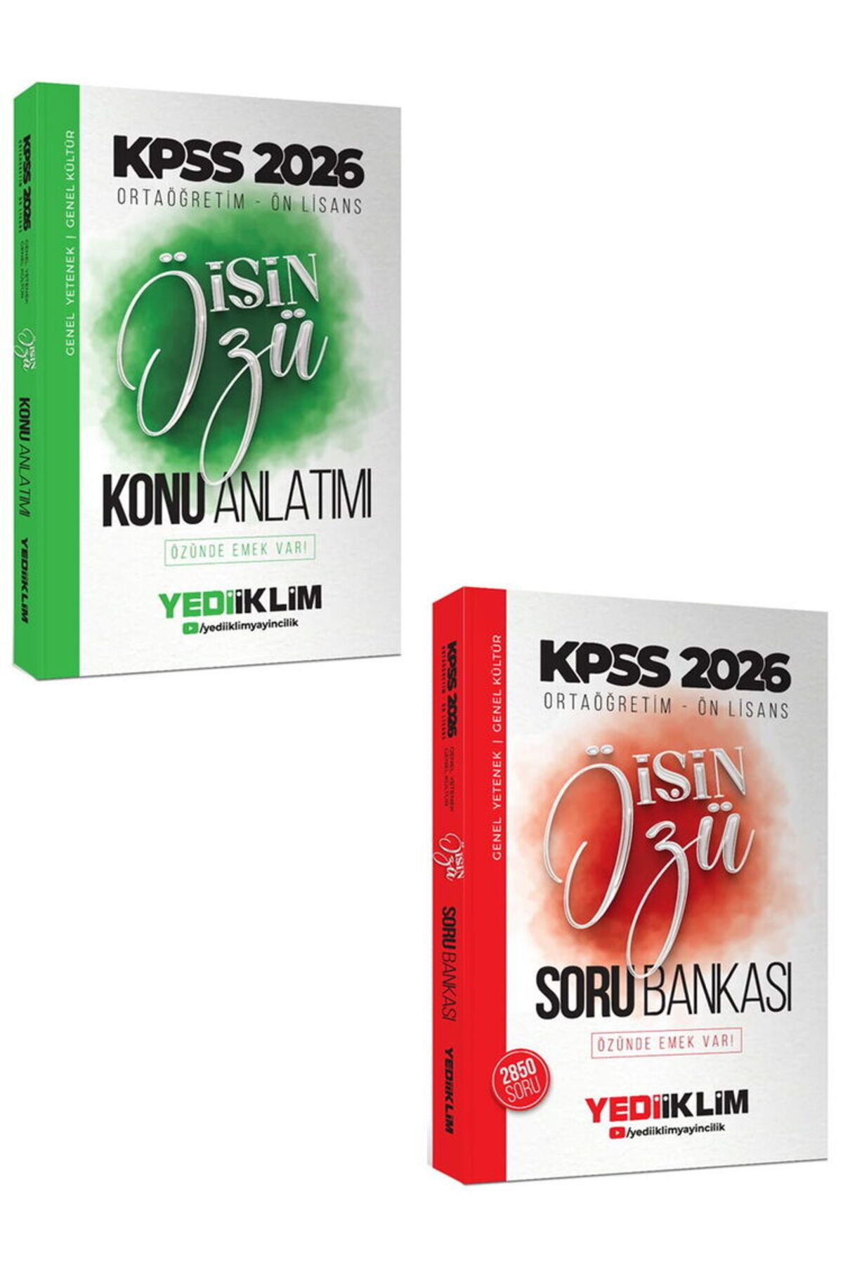 Yediiklim Yayınları Yediiklim 2026 KPSS Ortaöğretim Ön Lisans İŞİN ÖZÜ Konu Anlatımı ve Soru Bankası 2 li Set