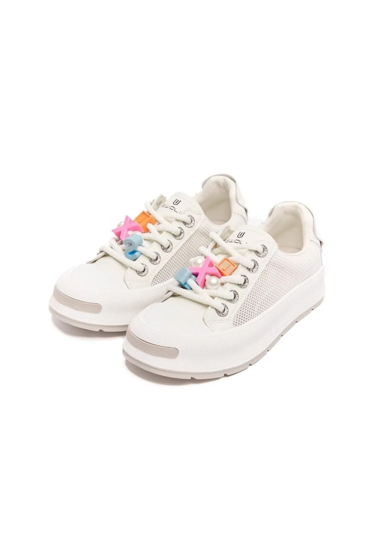 BS BEYAZ SHOES Kadın Sneaker Yüksek Taban Triko Tarz Spor Ayakkabı
