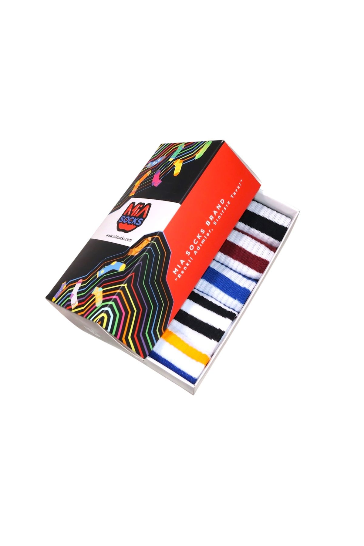 MiaSocks 5'li Renkli Şerit Desenli Çorap Set
