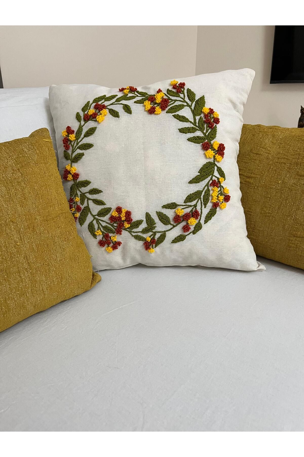 Colore Anneler Günü Hediyesi Dekoratif Punch Kırlent/Kırlent Kılıfı El İşi 40X40