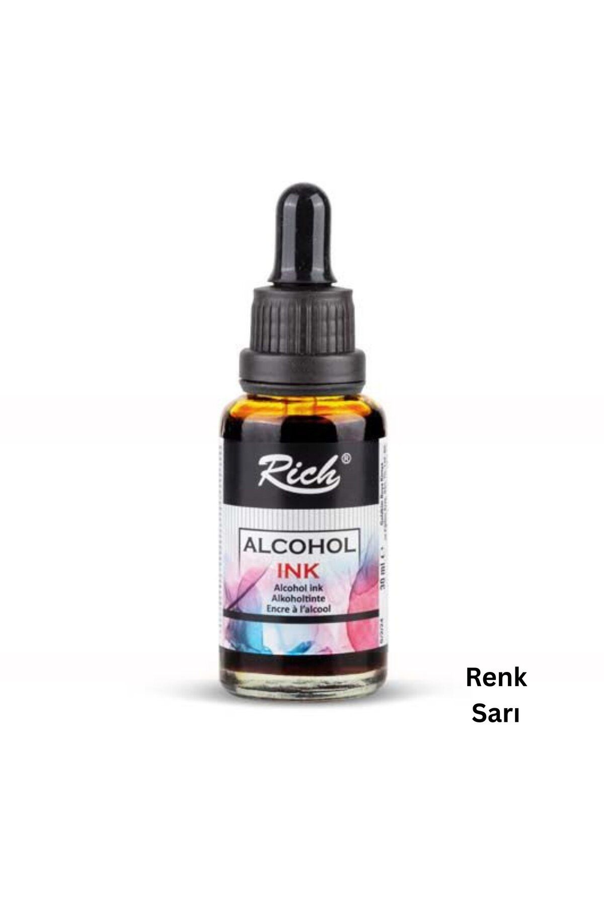 roco paper Alkol Bazlı Mürekkep (Alcohol Ink) – 30 Ml, Krapon Çiçek Yapım, DIY Mürekkebi, Sarı
