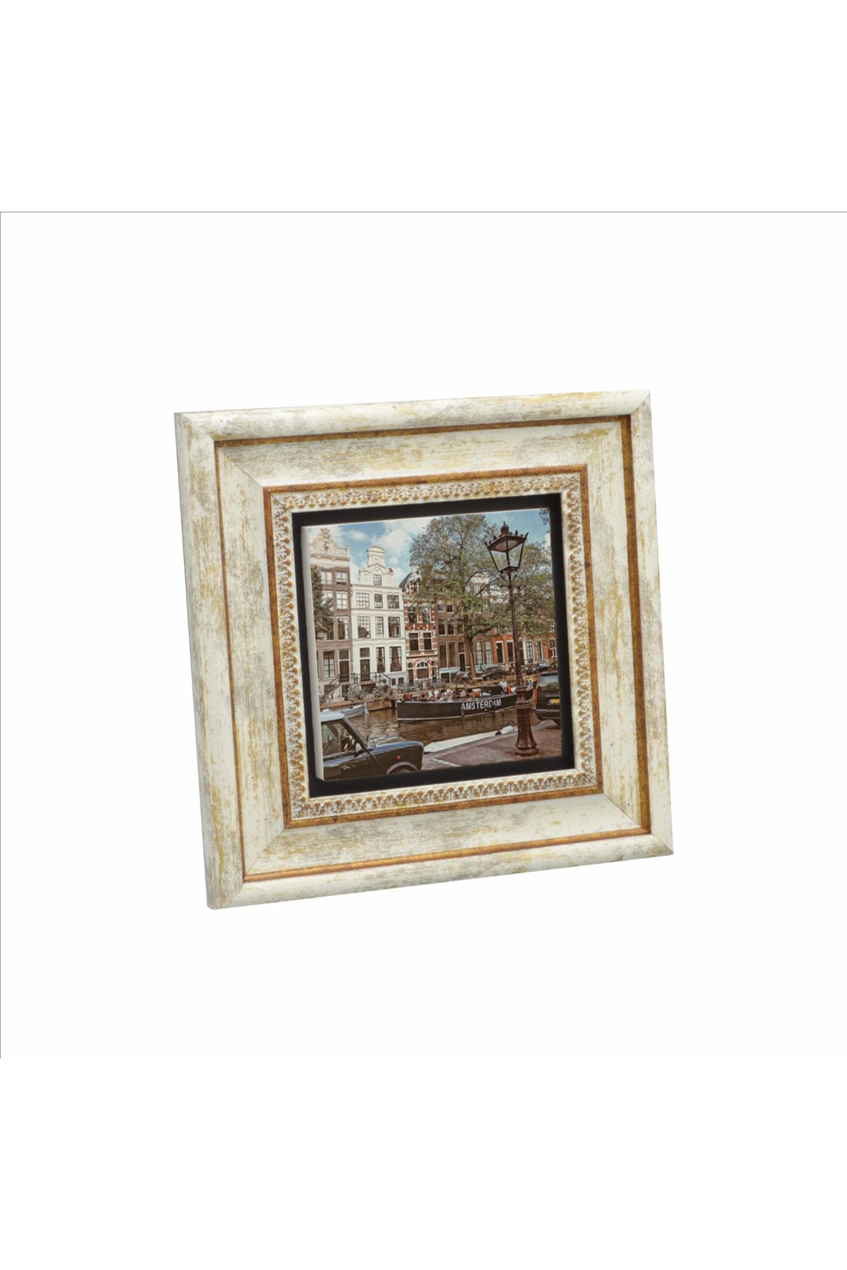 Sadrazam Amsterdam Görseli Baskılı Doğaltaş Tablo (20 X 20 KRG-17)