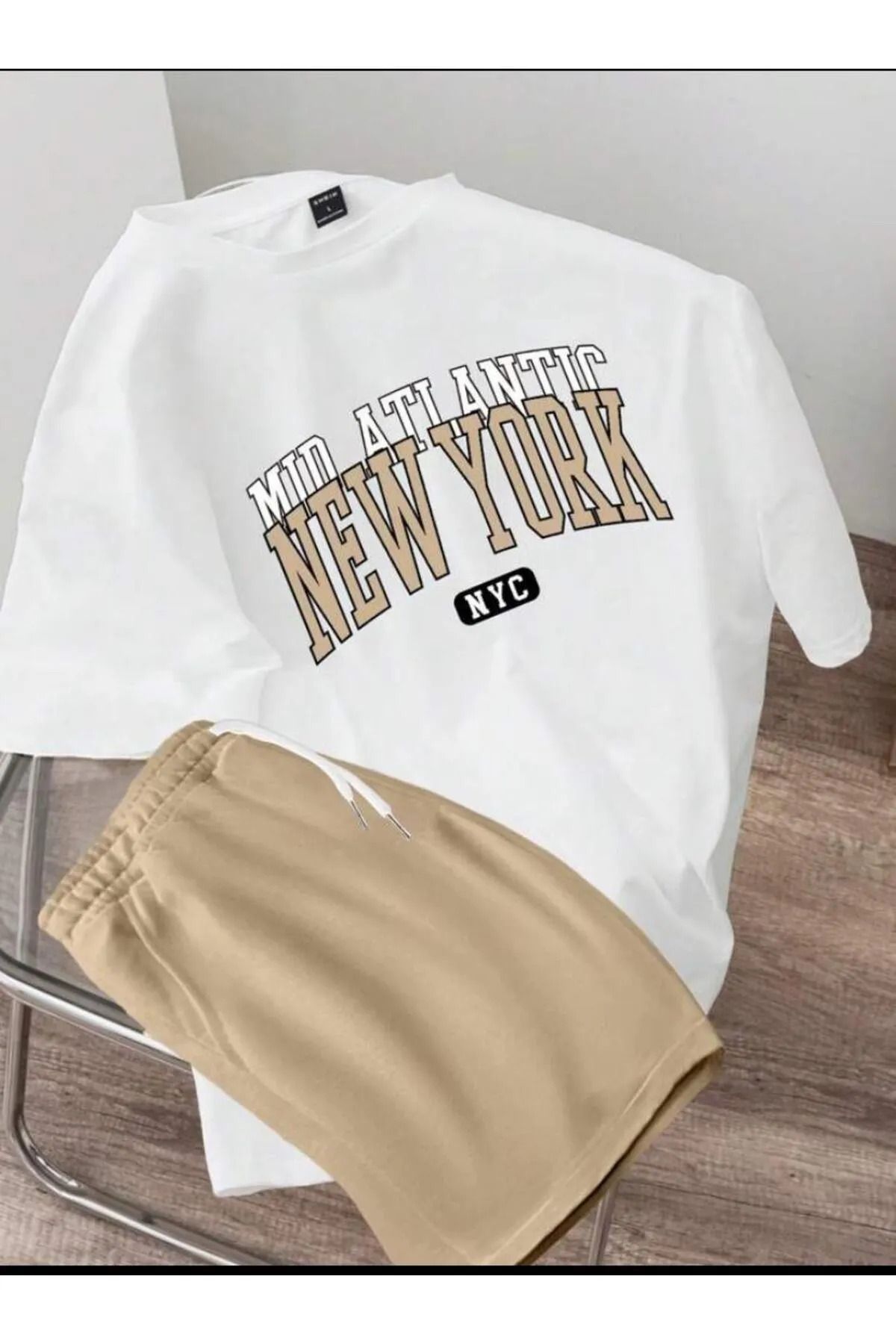 Karatopak Baskılı Oversize Unisex T-Shirt Şort Takım