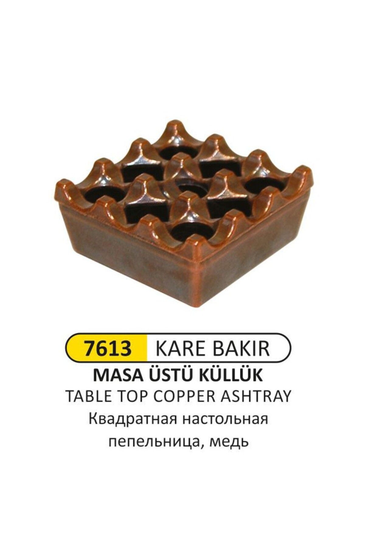 Arı Metal MASA ÜSTÜ KÜLLÜK KARE BAKIR