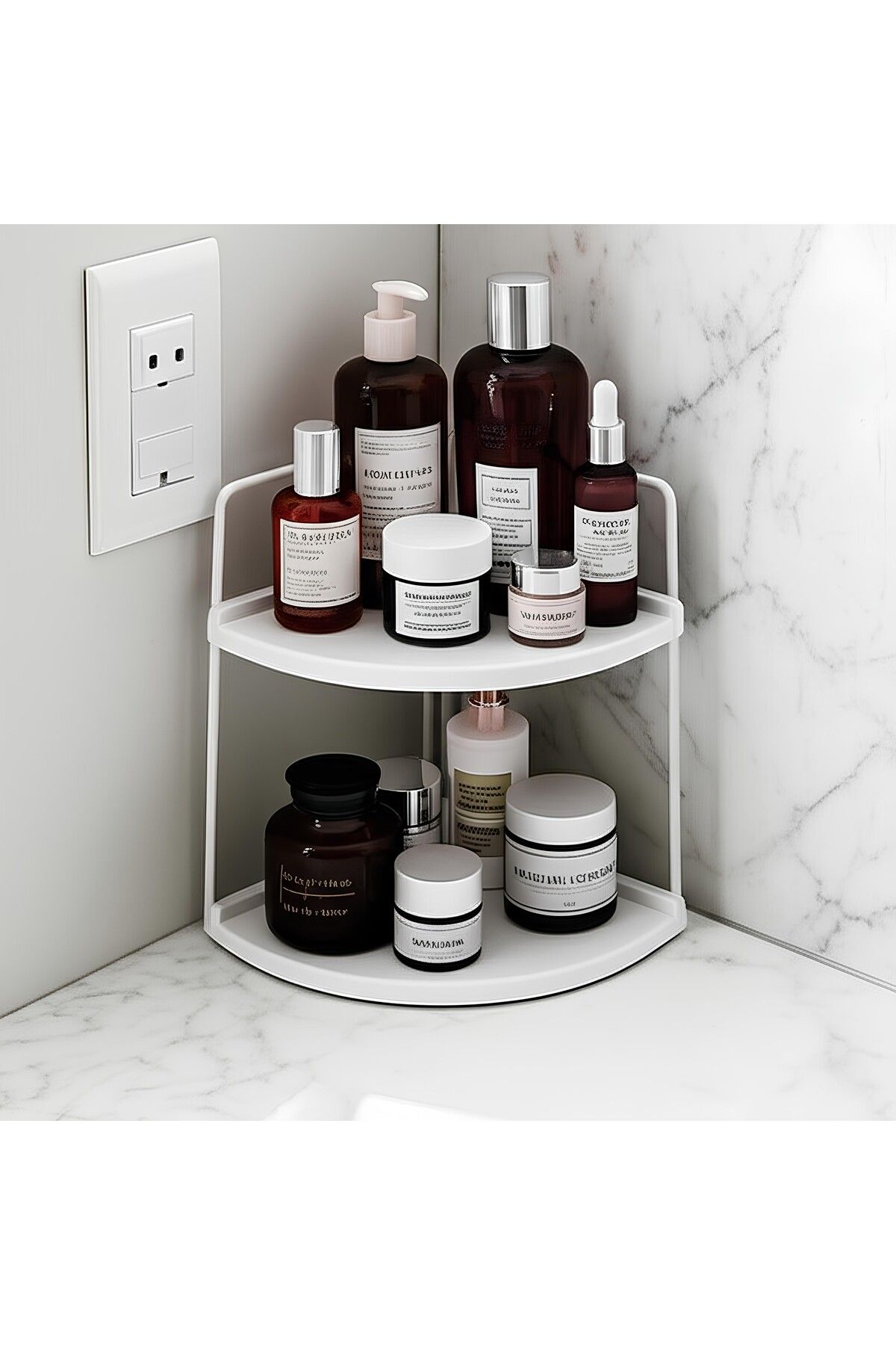 Okay Dekoratif Ahşap Organizer | Paslanmaz Çelik Organizer – Mutfak, Banyo, Salon, Çalışma Masası