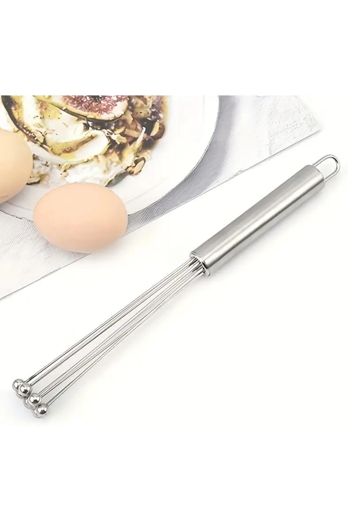 ÇAĞUR Dark Nesil Ayarlanabilir Paslanmaz Çelik Metal Boncuk Top Uçlu Yumurta Çırpıcı Sos Karıştır