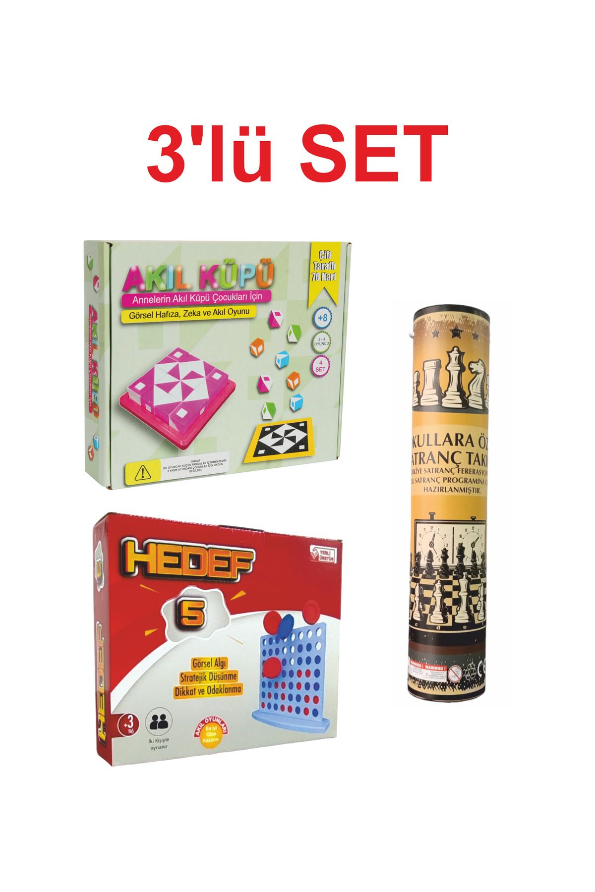 ALAY Ticaret Akıl Küpü (Q-Bitz) + Hedef 5 + Satranç 3'lü Ekonomik Set