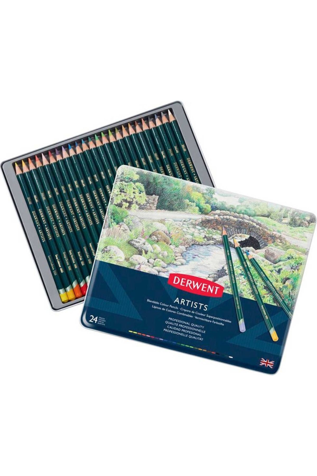 Derwent ARTİSTS KURUBOYA 24 RENK METAL KUTU SET