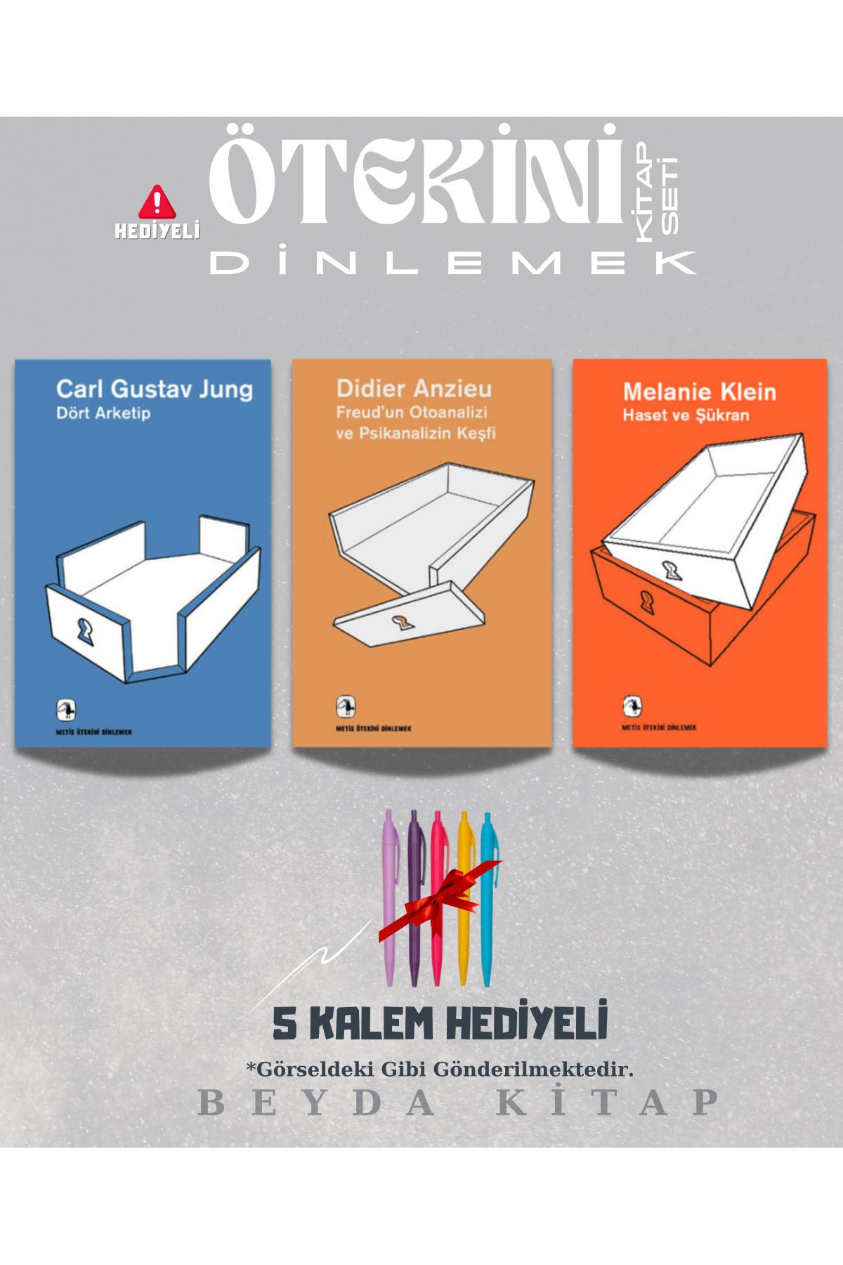 Metis Yayınları Dört Arketip - Psikanalizin Keşfi - Haset ve Şükran - Üç Kalem Hediyeli - (3 Kitap Set)
