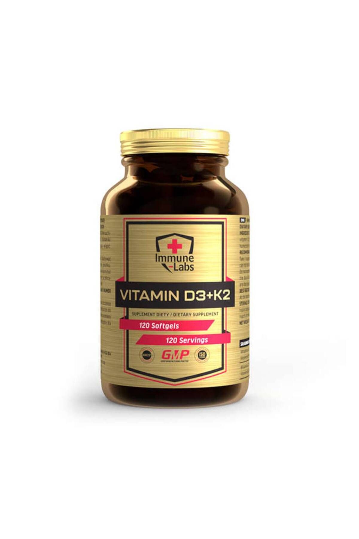Immune Labs Vitamina D3 + K2, 120 Capsule, Immune Labs, Supliment Alimentar Pentru Sanatate - One Size