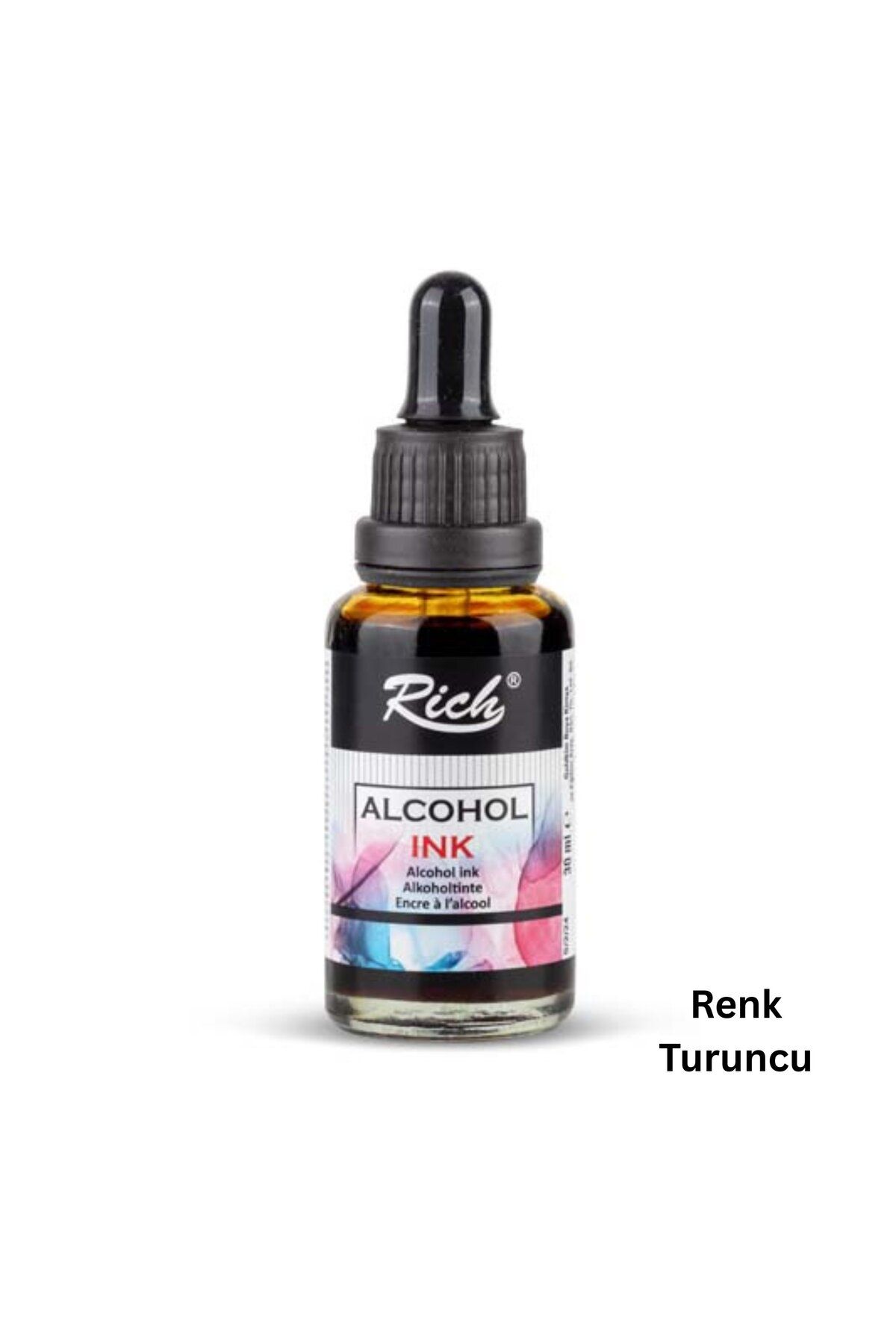 roco paper Alkol Bazlı Mürekkep (Alcohol Ink) – 30 Ml, Krapon Çiçek Yapım, DIY Mürekkebi, Turuncu