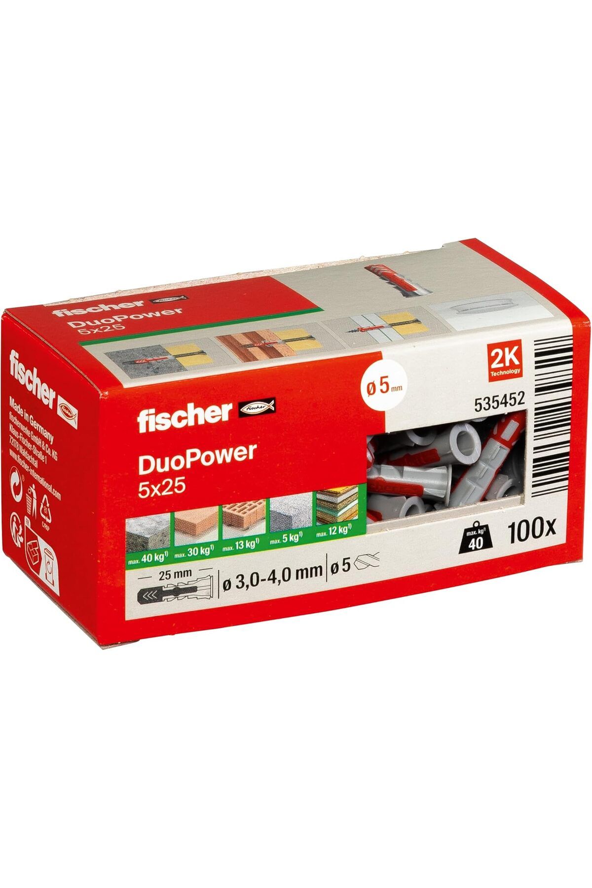 ÇAĞUR Dark DuoPower 5 x 25, evrensel dübel, güçlü 2 bileşenli dübel, beton, tuğla, taş, alçı kar