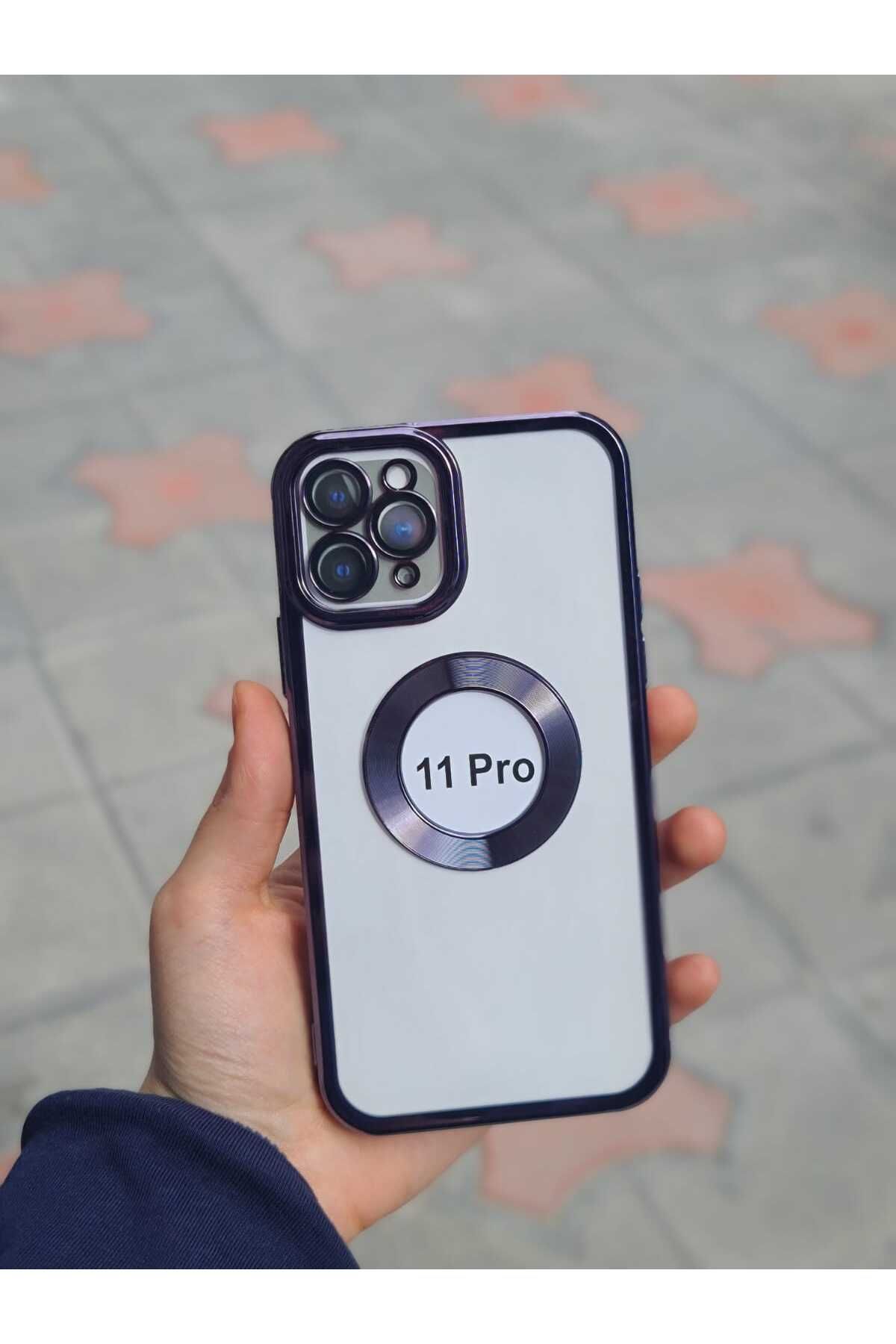 CEP-HANE Apple iPhone 11 Pro Şeffaf Kamera Korumalı Logo Detaylı Premium Yanları Parlak Telefon Kılıfı