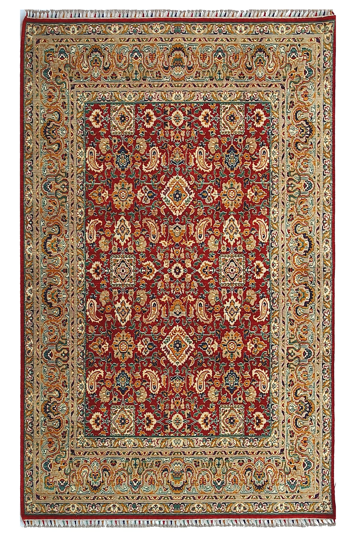 Eko Halı Eko Halı Harem Hrm02 Red Geleneksel Desenlere Sahip Yün ile Üretilen Renkli Özel Tezgah Halı