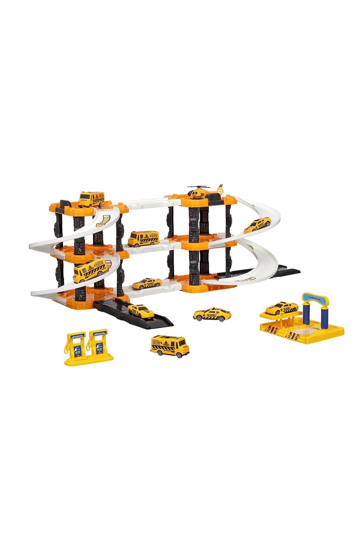 HEROES TOYS 49 Parça 3 Katlı Garaj Seti - Inşaat Otopark Seti Çocuk Eğitici Öğretici Eğlenceli Oyuncak