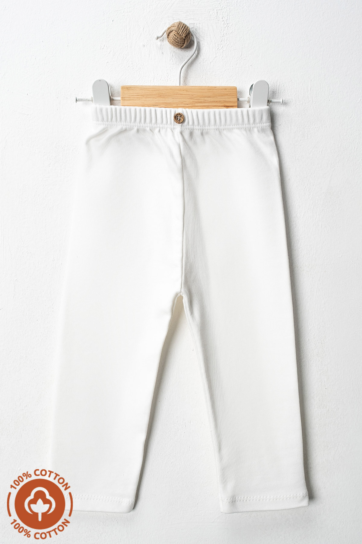 Miniel Unisex Bebek Düğme Detaylı Tayt Model %100 Organik Pamuklu Penye Bebek Pantolon Tek Alt 3Lü Set fotoğrafı 4 (önizleme)