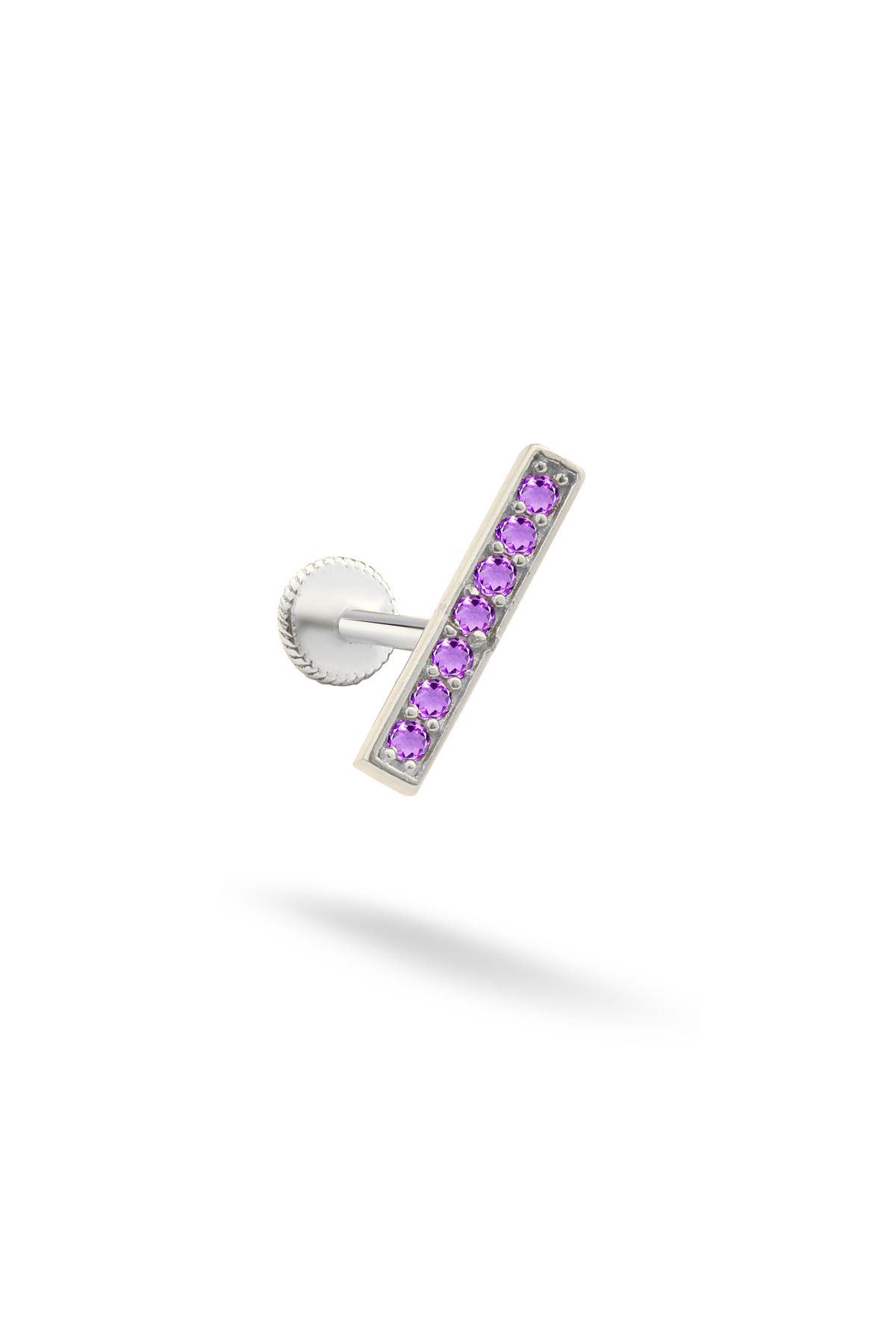 Lunia Atelier Mor Dizili Taş Altın Piercing
