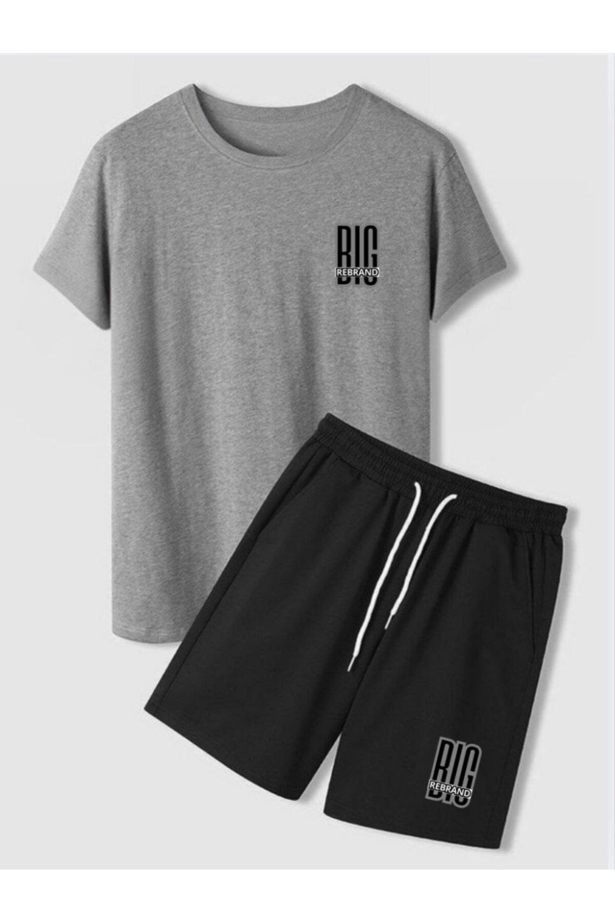 REBRAND Oversize T-shirt Takımı - Baskılı Alt Üst şort Takımı