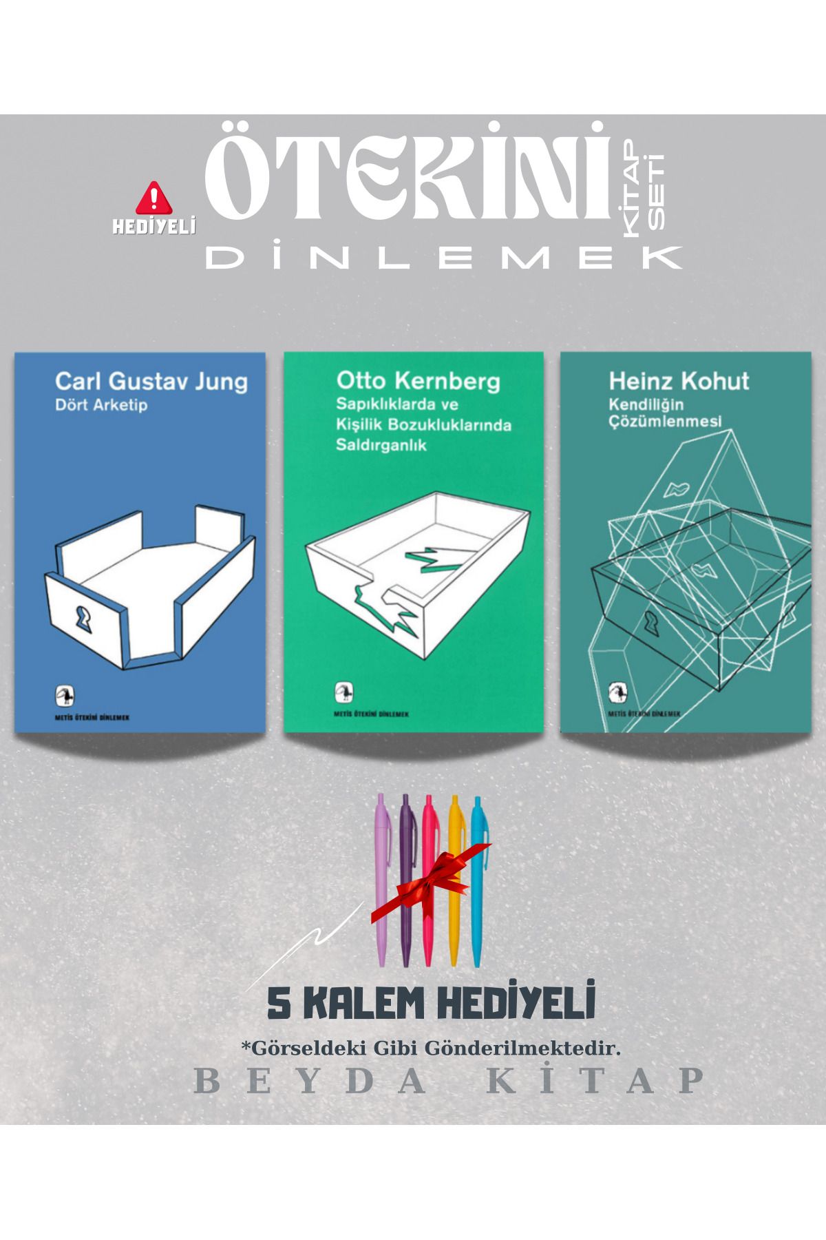 Metis Yayınları Dört Arketip - Saldırganlık - Kendiliğin Çözümlenmesi - Üç Kalem Hediyeli - (3 Kitap Set)
