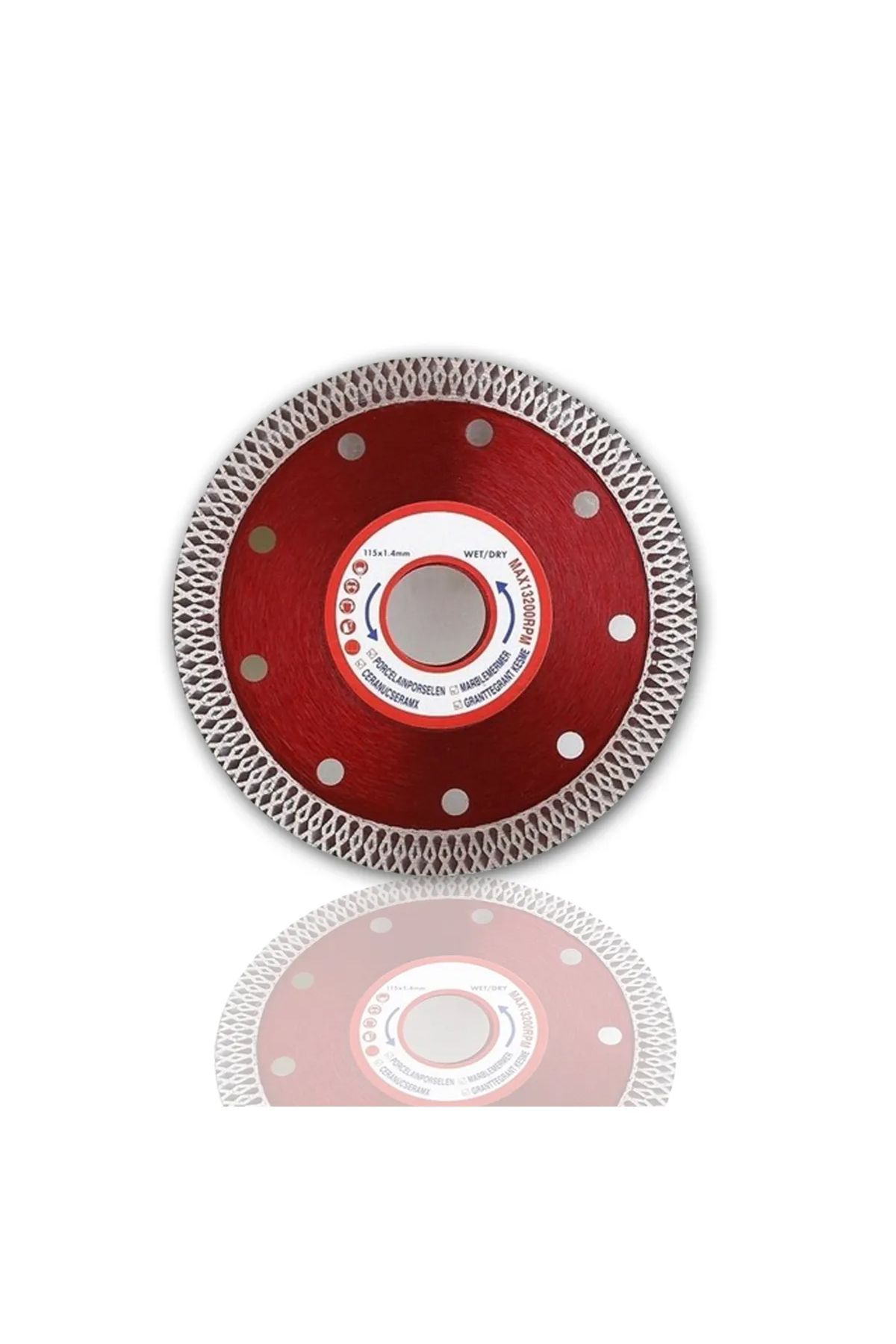 ECOLE Turbo Hassas Kesim Disk ( 115mmx 1.3mm) - Çapraz dişli Disk Testere -Mermer,taş,seramik kesme