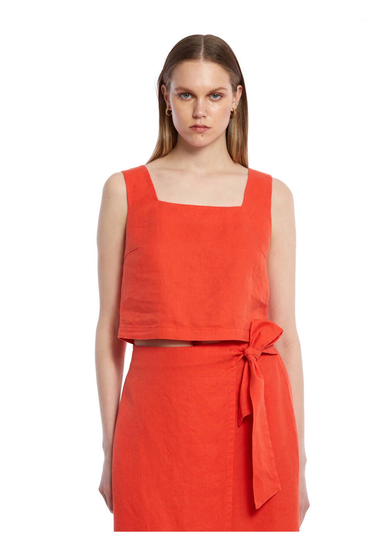 Knitss Mercan Keten Crop Üst