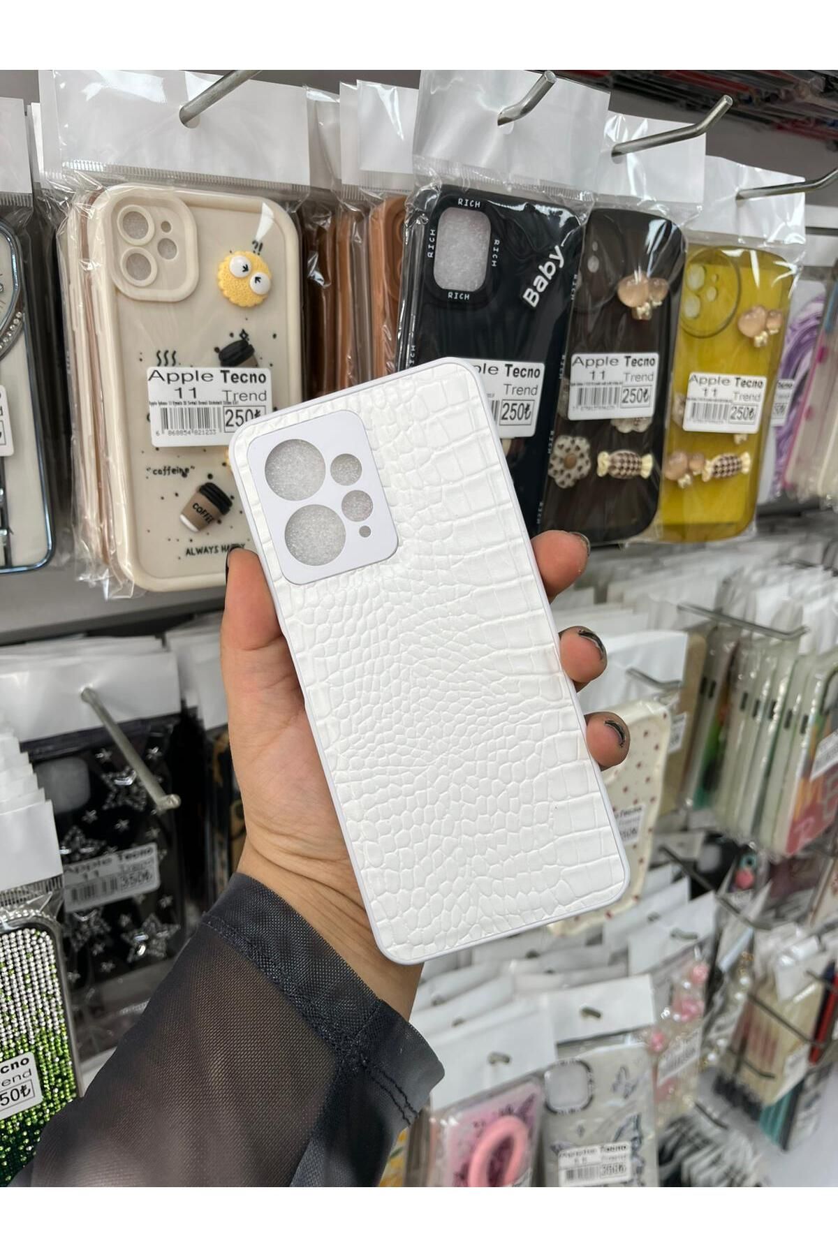TECNOTREND XİAOMİ REDMİ NOTE 12 4G Dokulu Yüzey Çekmeye Dayanıklı Cep Telefon Kılıfı Pu Deri Kaplamalı Yumuşak