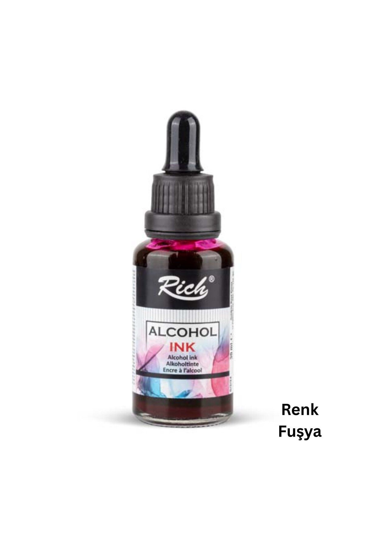 roco paper Alkol Bazlı Mürekkep (Alcohol Ink) – 30 Ml, Krapon Çiçek Yapım, DIY Mürekkebi, Fuşya