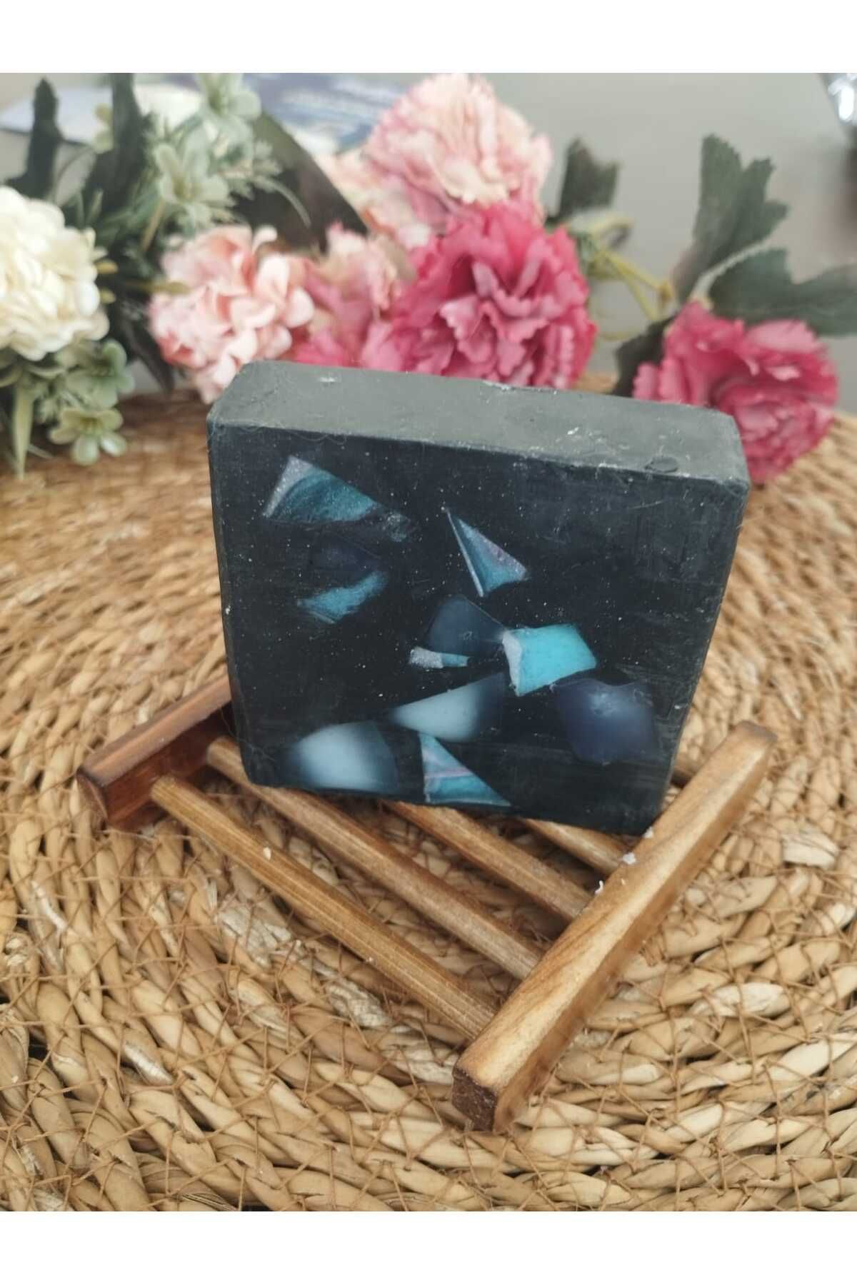 Lavos Handcraft Aktif Karbonlu Gliserinli Doğal Sabun ve Sabunluk Seti