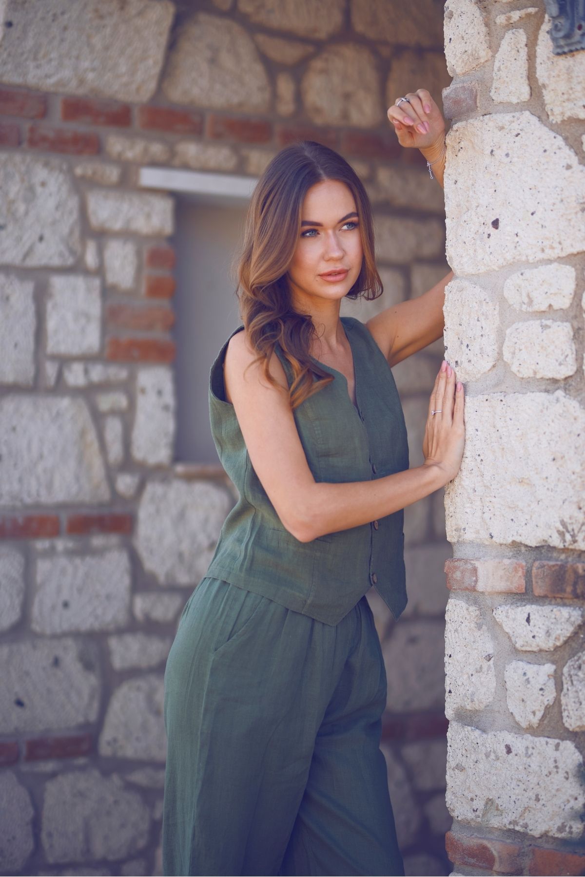 Ezgi Otantik Keten Lastik Paçalı Yoga Pantolon