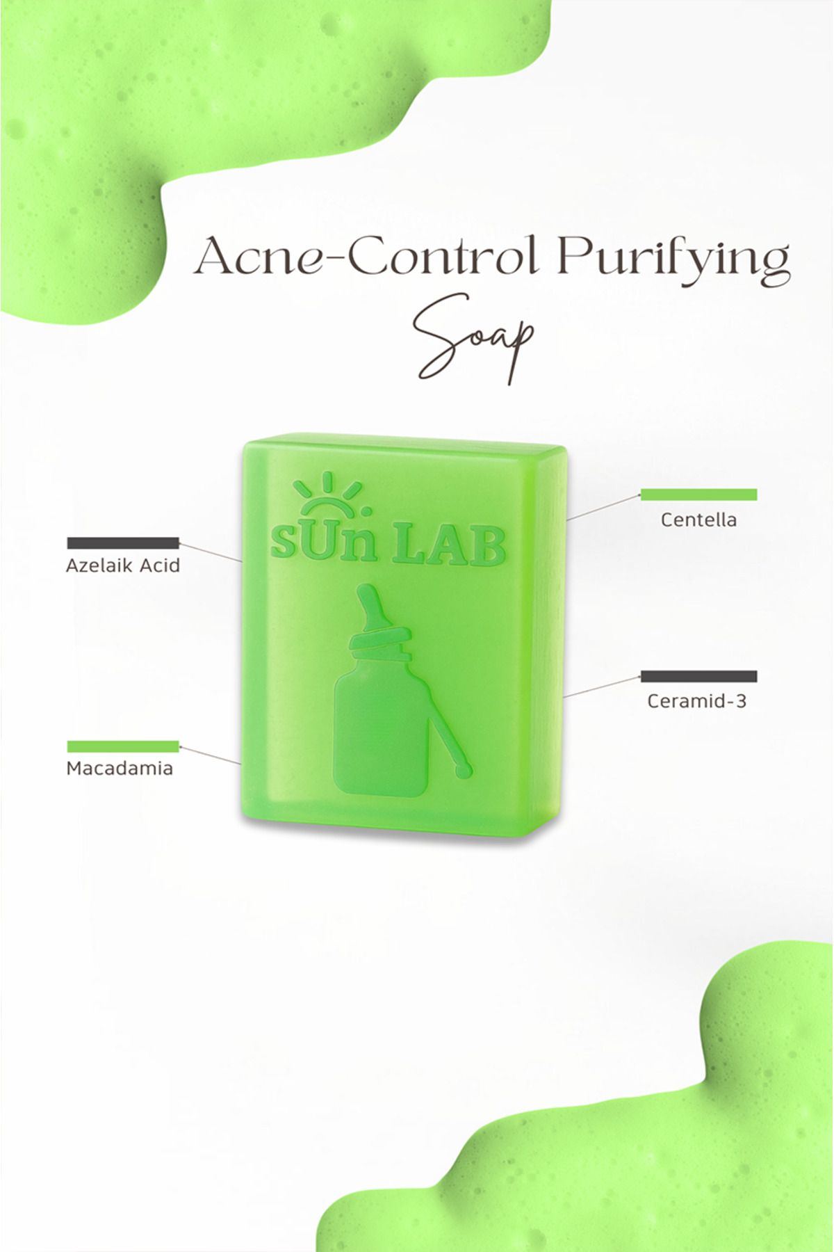 sun lab beauty care solution Ve Siyah Nokta Karşıtı Acne Control Purifying Sabun 50gr