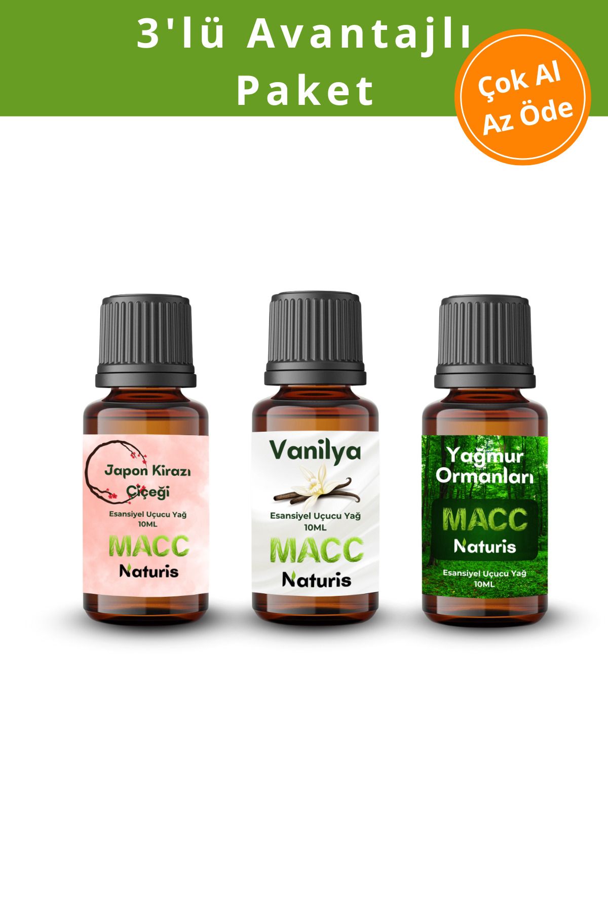 MACC Naturis 4x Favori Seti Esansiyel Uçucu Yağ, Buhurdanlık Yağı,Difüzör Esansı,Oda Kokusu,Çamaşır Yün Topu 10ml