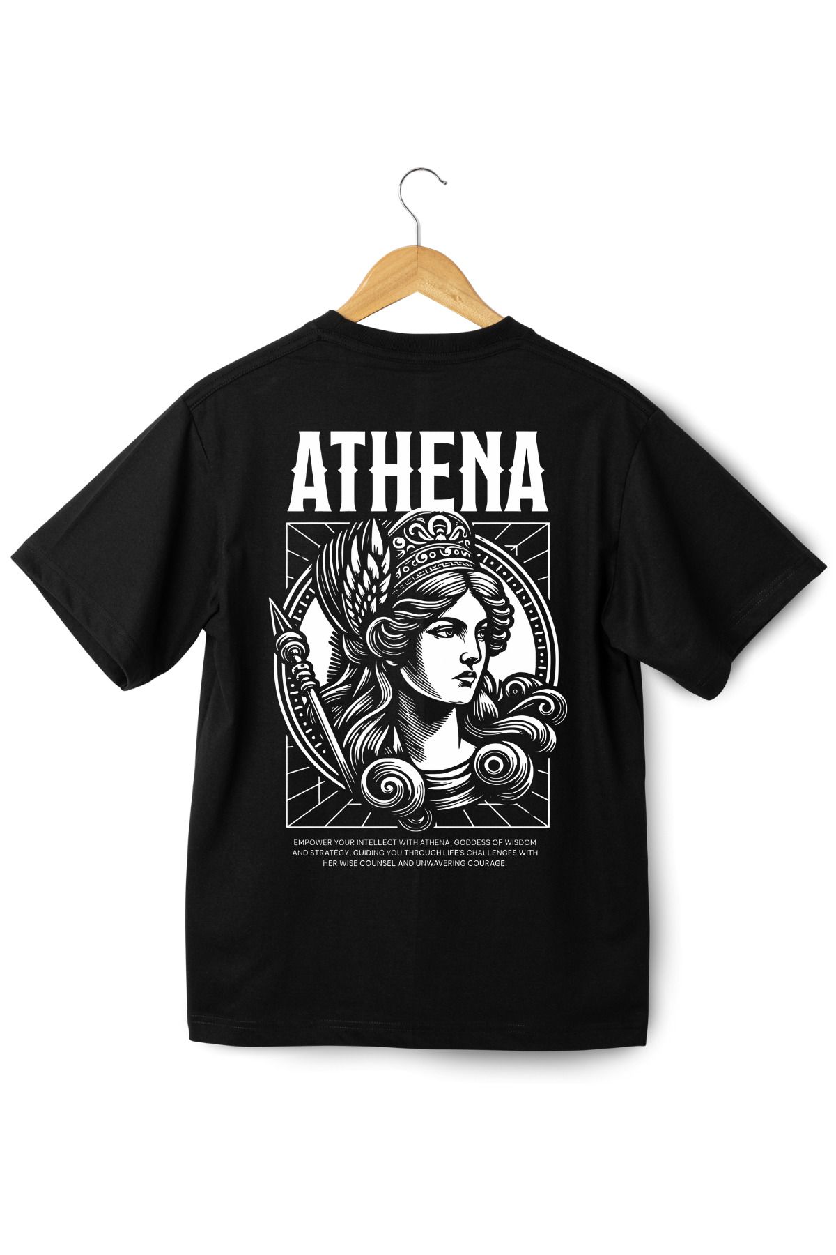 Grip Hug Athena (Antik Bilgelik ve Gücün Simgesi) Baskılı Oversize Tişört - Antic Edition