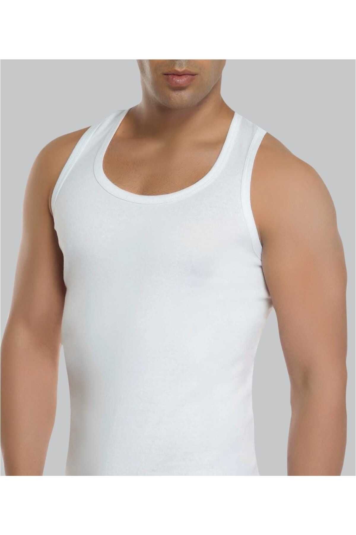 Victoriy Slim Fit Erkek Beyaz Atlet - Vücuda Oturan Rahat Kesim